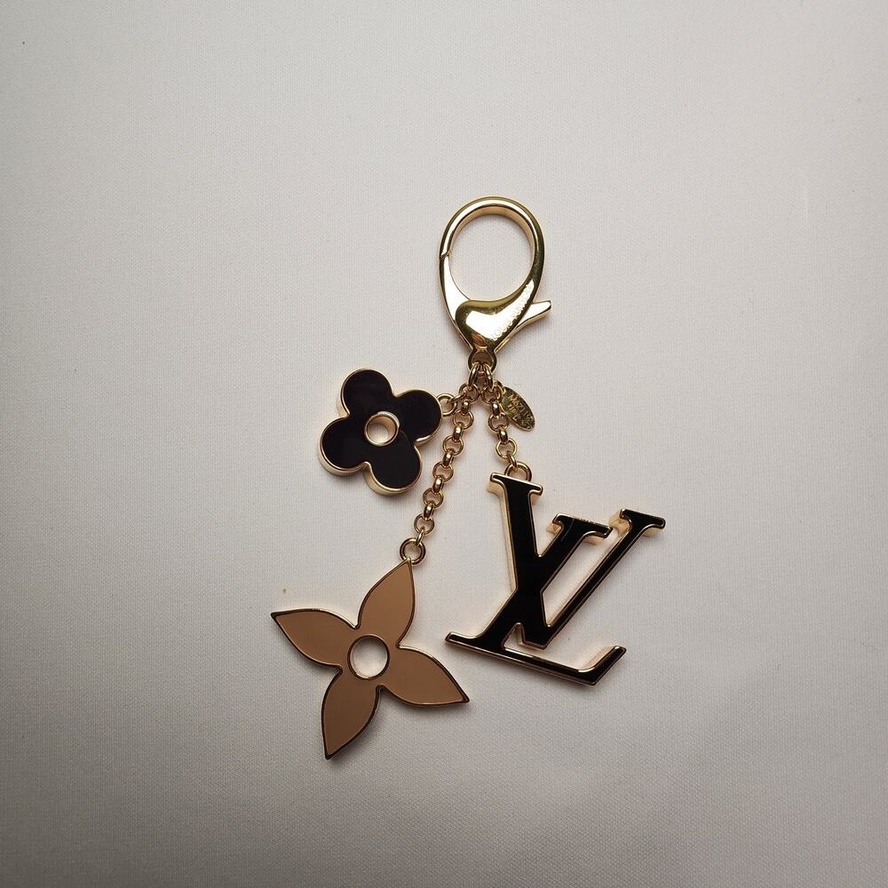 Louis Vuitton Fleur De Monogram Gold & Brown Metal Bag Charm T10466232
